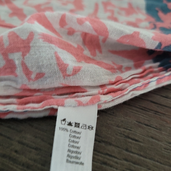 EDC by ESPRIT Scarf Wrap with Birds blue and Pink Super Long - Picture 6 of 11